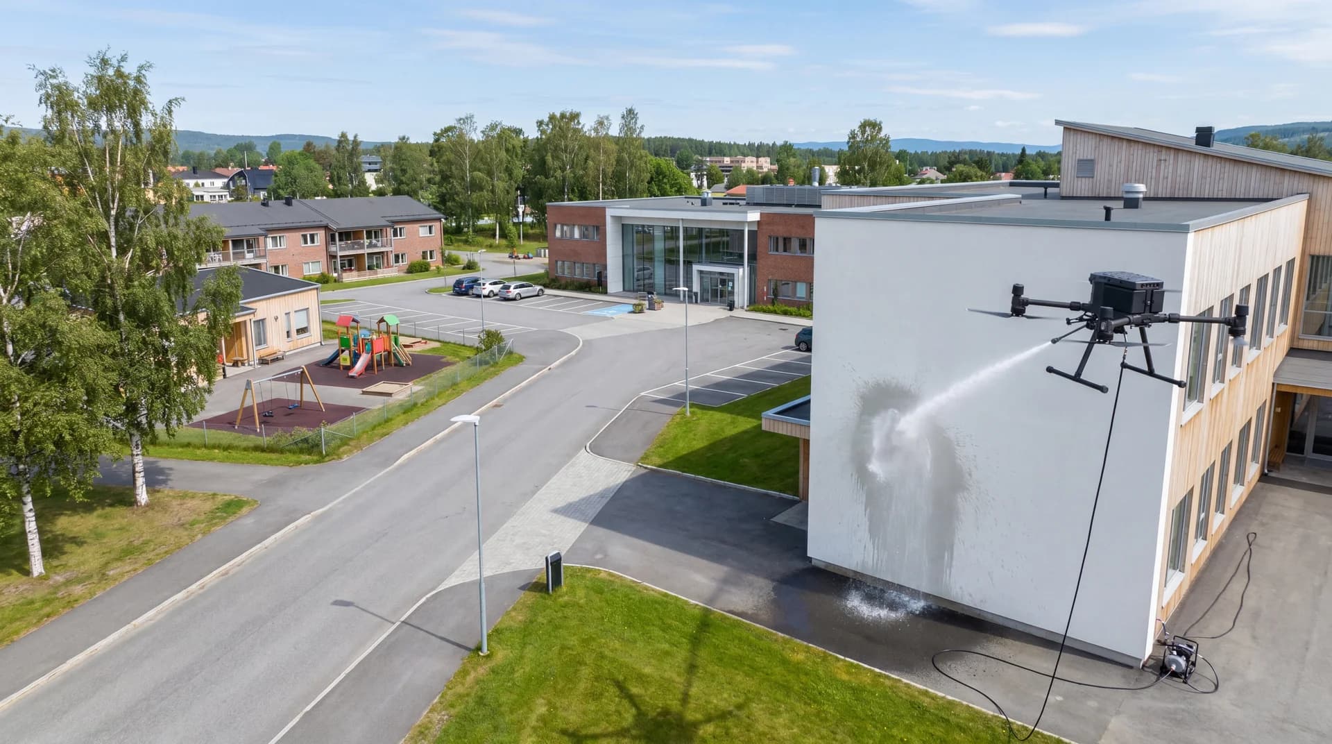 Kommunal bygningsportefølje — skole, barnehage, rådhus og sykehjem koordinert i én rammeavtale.